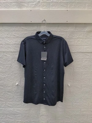 New Mizzen+Main Halyard Short Sleeve Dress Shirt Trim and Tall Navy Sz XL - Image 1 of 4