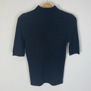 Madewell gerippter Pullover aus Merinowolle mit Stehkragen echt schwarz Small NS673 minimale Arbeit - Bild 1 von 7