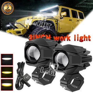 Par de luces LED de trabajo de 3 pulgadas blanco ámbar todoterreno conducción antiniebla camión SUV 4x4 - Imagen 1 de 24