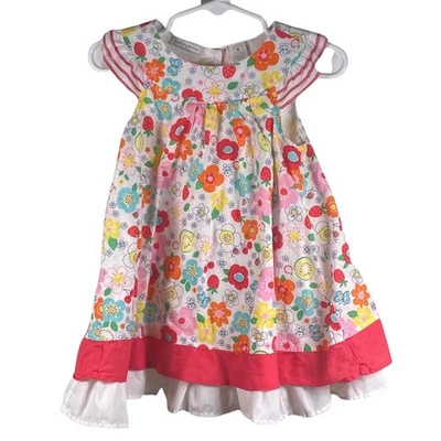 Vestido First Impressions Bebé Niña 18 Meses 25-27 Libras Floral Volantes En Capas Foto 1 de 4