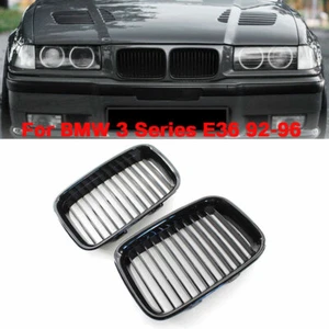 For BMW E36 92-96 Sedan Coupe Cabrio Compact M Look Kidney Grille Grill Black AS - Picture 1 of 9