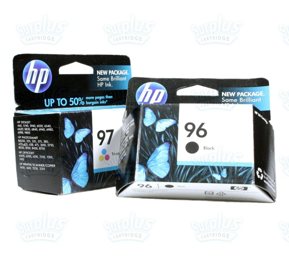 Original HP 96/97 Negro+Color OfficeJet 7210 7310 7410 B8350 9800 (Caja al por menor) Foto 1 de 1