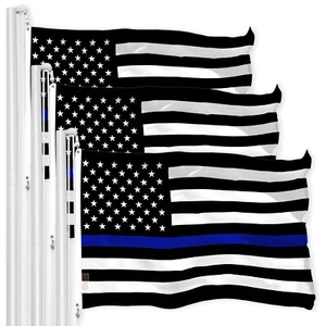 Thin Blue Line American Flag 3x5FT 3-Pack Printed 150D Polyester By G128 - Picture 1 of 5