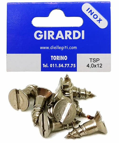 VITE A LEGNO IN ACCIAIO INOX A2 TESTA SVASATA PIANA A TAGLIO DIN 97 mm4,0x12 - Immagine 1 di 1