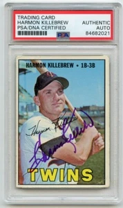 HARMON KILLEBREW Signed 1967 Topps #460 Twins HOF PSA/DNA Encapsulated - Picture 1 of 1