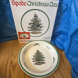 Spode England Albero di Natale 9” piatto torta con scatola mai usato - Foto 1 di 5
