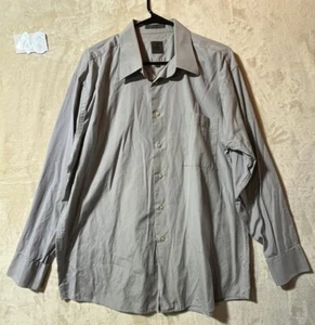 Calvin Klein Men's Adult Sz XL Button Shirt Long Sleeve Solid Gray Cotton - Picture 1 of 9