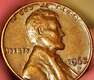 1968 Lincoln Penny No Mint Mark L , WE, T,  R, S, T on The Rim Error /DDO 1968 - Picture 1 of 8