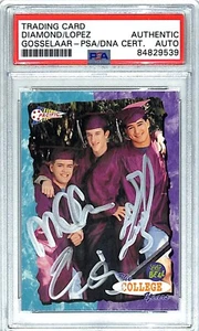 1994 Saved by The Bell GOSSELAAR, LÓPEZ, DIAMANTE tarjeta firmada #57 PSA/ADN losado - Imagen 1 de 3