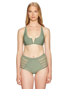 NUEVO PANTALÓN BIKINI DE DISEÑO RIP CURL SURF CINTURA ALTA INFERIOR Ejército TRAJE DE BAÑO MEDIO K35 - Imagen 1 de 3