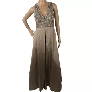 Aidan Mattox Beaded Embellished Formal Gown Sleeveless Evening Prom Maxi Dress 2 - Picture 1 of 9