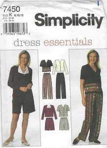 Simplicity 7450 Misses' Blouse Pants & Shorts Pattern Sz 8-10-12 uncut - Picture 1 of 2
