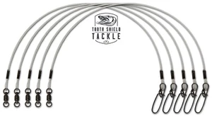 Fluorocarbon Leaders Musky Pike Leader 5 Pack Stay Lok Snap AFW BB Swivel Muskie - Picture 1 of 2