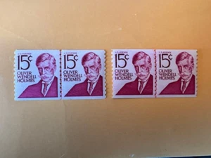 Scott 1305E, 2 paia, 4 francobolli Holmes coppia bobine da 15 centesimi MNH - Foto 1 di 2