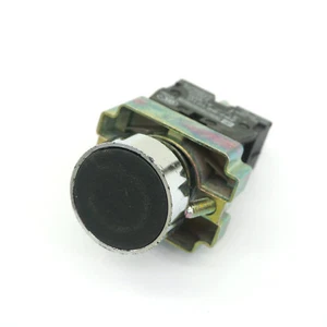 XB2-BA21 10A 600V 1 N/O Momentary Flush Round Black Pushbutton Switch 22mm - Picture 1 of 4