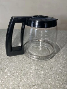 Cuisinart Coffee Maker Replacement Glass Carafe Pot with Black Lid 12 Cup - Picture 1 of 16