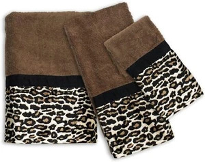 Bath Towels, Jezella Collection, 3-Piece Set, Animal Print, Brown, Towel Set - Picture 1 of 3