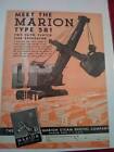 Vintage 1934 Marion Dampfschaufel Werbung.  Typ 381 Kupplungsbagger
