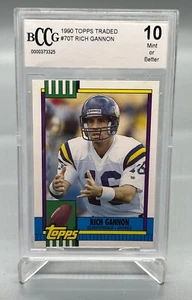 1990 TOPPS TRADED #70T RICH GANNON BCCG 10 GRADI COME NUOVO + LASTRA CARTA CALCIO - Foto 1 di 3