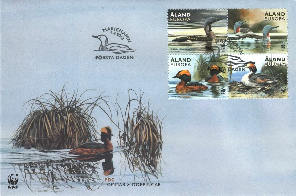 Ducks Conservation Hermosos Patos Salvajes Aland Finlandia Como Nuevo Hoja FDC 2013 Foto 1 de 1
