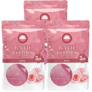 Elysium Spa Bath Bombs 3Pk Rose Scent For Body Relaxing x3 - Picture 1 of 8
