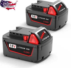 5.0Ah 18V Extended Capacity Battery Replacement for Milwaukee M18 Battery Lithiu - Picture 1 of 12