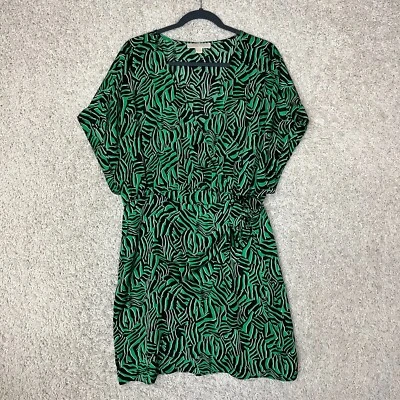 Vestido Michael Kors Estampado Cebra Imitación Envolvente Para Mujer XL Verde Tropical Primavera Foto 1 de 4