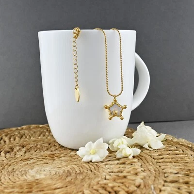 Collana Pendente A Stella In MOP Sintetico Con Gemma Bellissima Per Donne - Immagine 1 di 4