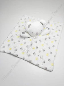 Doudou Plat/Mouchoir Carré Koala Blanc Gris Jaune Lapin Chat Ours Siplec Leclerc - Photo 1/4