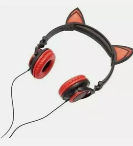 Nuove cuffie LED Hype Red Cat Ears con microfono da gioco in linea pieghevole. - Foto 1 di 8