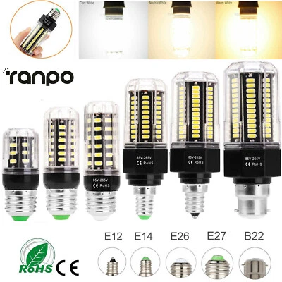 LED Corn Light Bulb E27 E14 E26 B22 5-15W Super Bright High Quality Lamp 220V RC - Image 1 of 4