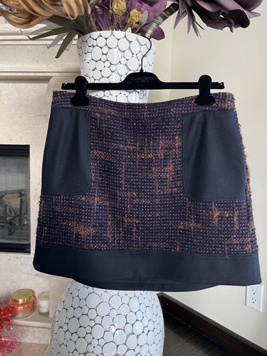 Red Valentino Mini Tweed Skirt With Packets Fully Lined Size IT48 US 10 12