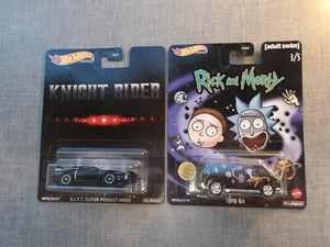 Hot Wheels Premium Rick and Morty Super Van Knight Rider KITT Culture lot of 2 - Picture 1 of 5