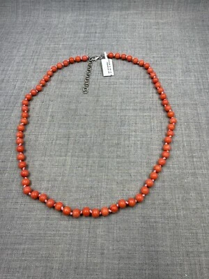 Collar Gems En Vogue Michael Valitutti 6 mm cuentas de coral 20-22" esterlina .925 Foto 1 de 4