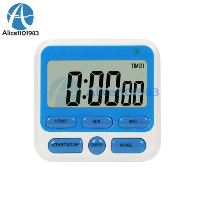 Large LCD Digital Kitchen Cooking Timer Count Down Up Clock Loud Alarm Magnetic - Image 1 of 4