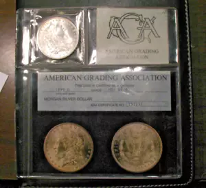Old US Coins MS BU UNC 1899 O $1 Morgan Silver Dollar AGA Photo Grade - Picture 1 of 4