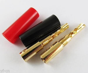 20pcs 4mm 24K Gold Plated BFA-Z Banana Plug Dual Screws Speaker Cable Connectors - Picture 1 of 3