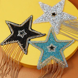 Rhinestone Patches Sequins Star Iron on Applique Tassel Bag Hat Badge Craft DIY - Picture 1 of 21