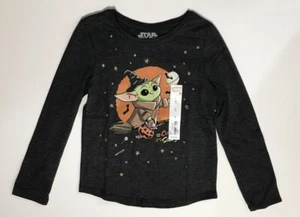 Star Wars Baby Yoda Grogu Halloween Long Sleeve Shirt -Girl's Size 6 - NEW - Picture 1 of 2
