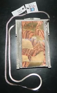 Bo's Art Studio Elektra Ginkgo Stainless Steel Mesh Formal Purse Clutch Opera - Picture 1 of 12