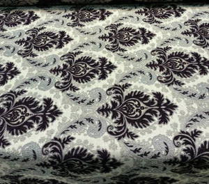 Grenada Damask Purple Silver Upholstery Fabric By The Yard - Picture 1 of 8
