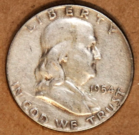 1954-P Franklin Half Dollar - Very Fine - #3532V Cover
