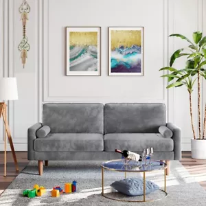 Dreisitzer 3 Sitzer Sofa Loveseat Kleine Sofa Grau für Wohnzimmer Schlafzimmer - Bild 1 von 12