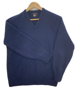 Suéter De Colección Robert Bruce Para Hombres XL Azul Lana Cuello en V EE. UU. Pullover Ligero - Imagen 1 de 13
