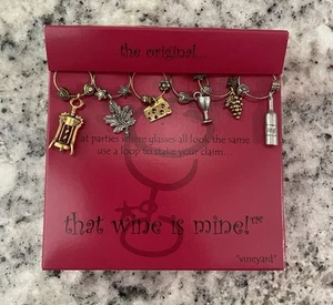 Vineyard Wine Glass Charms - Boxed set Of 6 - Cute & Works - Picture 1 of 4