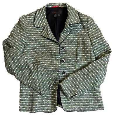 Nina McLemore 纽扣夹克 6 女式原装长袖 RN#109176 - 免运费 — 第 1/4 张图片