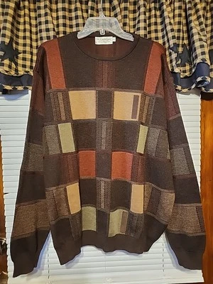 Vtg St. Croix Knits 100% Wool Color Block Sweater Mens  Sz XXL  Made in USA  - Image 1 of 4