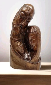 Estatua tallada en madera de la Sagrada Familia - 12" de alto. 6 pulgadas de ancho - Imagen 1 de 9