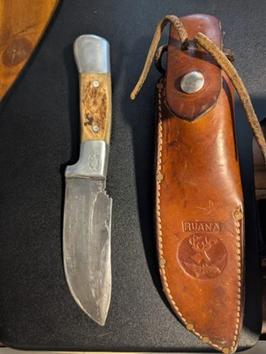 Rudy Ruana M Stamp Vintage Hunting Knife - Model 28 C Custom Skinner - Image 1 of 3