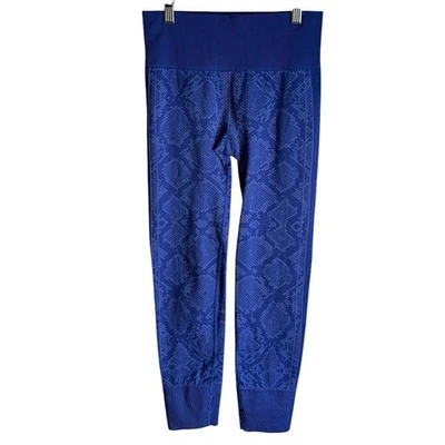 Lululemon Take The Floor HR Blue Jacquard Full Length Knit Ankle Tights Size 6 - Image 1 of 4